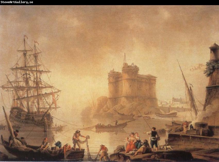 Charles-Francois de la Croix Harbour with a Fortress